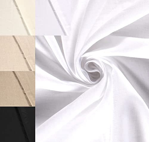 Sommerleinen Stoff Meterware - Reinleinen, pure linen - 100% Leinen, reines Leinen - Naturfaser, Naturstoff - Leinenstoff leicht *ab 50 cm, Farbe: 050 weiß