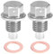 A ABSOPRO Tappo Coppa Olio Motore 2 Set Olio Scarico Tappo Alluminio Lega Argento Tono M12x1.5