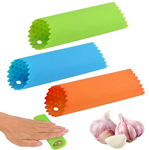 3 Piezas Pelador de Ajo de Silicona, Rodillos de Ajo, Pelador de Ajos, Utensilio de Pelar Ajo, Rodillo de Tubo de Pelado de Ajo, para Gadgets de Cocina