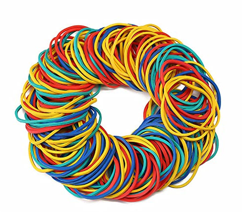 ZZLBZN Elastische Gummibänder, robust, dick und dehnbar, farbige Bänder, natürliche Gummibänder für Schule, Zuhause, Büro, Industrie, Handwerk, Heimwerker, Alltag, 38 mm, 300 Stück
