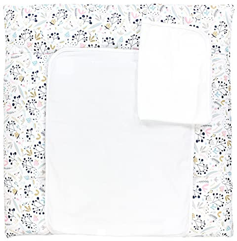 TupTam Wickelauflage mit 2 wasserfesten Frotteebezügen – weich gepolstert & hautfreundlich MAR02579, Farbe: Vogelbeere, Größe: 65 x 75 cm