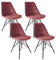 Kick Collection 4er Set Esszimmerstühl Velvet - Samt - Rosa - Modern und Hochwertig - Samtstoff und Metall - Erhältlich in vielen Farben