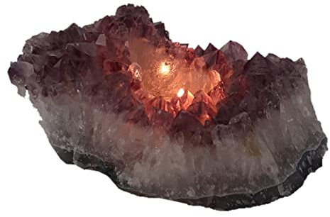 Amethyst Stein | Kristall Teelicht Kerzenhalter | Amethyst Rohstein urige Form N121