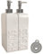 Soap Dispenser Set with Stainless Steel Pump, 2 Pack Ceramic Refillable Dish Soap and Hand Soap Dispenser for Kitchen, Bathroom, Matte White