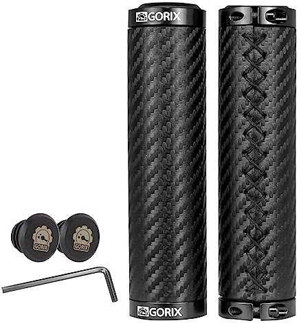 GORIX Fahrrad-Lenkergriffe, gerade, Carbon-Muster, Rennrad, MTB, Fahrrad (GX-BONT84)
