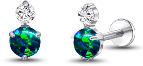 limerencia 18G Titanio Tragus Piercing, 2 Pezzi Medico Labbro Piercing Labret Plug Press Fit Senza Fili Ipoallergenico Helix Piercing Orecchio per Lingua Sopracciglio Labbro Septum Naso Piercing