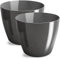 PECZEKO Macetas Brillantes Macetas Decorativas Hierbas Macetas Redondas de plástico duraderas y Ligeras para salón, Comedor, Cocina, terraza, balcón Juego de 2 Piezas (Antracita, diámetro 10 cm)