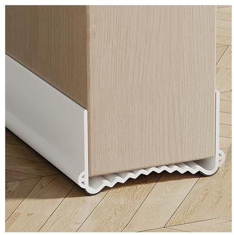 Veki 100cm Zuschneidbare Türdichtung Zugluftstopper für Türen, Schalldichter Türschutz für Türen mit Doppeldichtung, Türdichtung Unten für Gegen Zugluft Lärm Kälte und Insekt (Weiß, Breite 5,5-8cm)