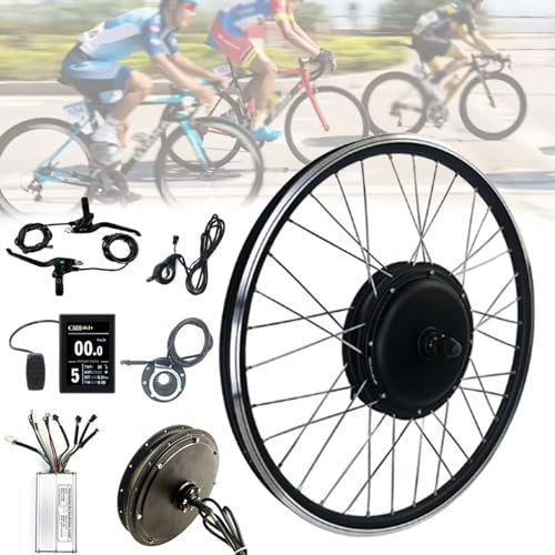 Quixnova 48V 1000W/1500W E-Bike Conversion Kit, Front Wheel Electric Bicycle Brushless Gearless Motor Conversion Kit for Mountain Road Bike Commuter,1000W-26inch