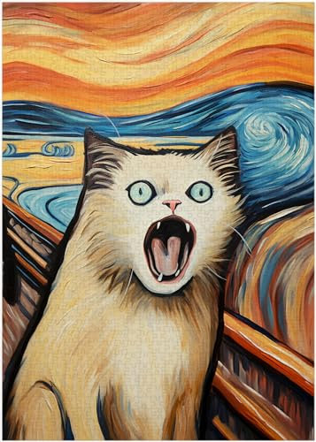 The Scream of Ragdoll Cat Jigsaw Puzzle 300/500/1000 Piece (1000pc (50×75cm))