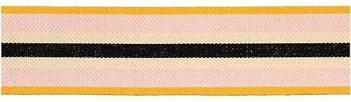 Webband Multi Streifen, Neon Rot/Rosa/Apricot/Schwarz