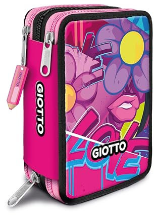 GIOTTO Astuccio Supermina 3 Zip Young Street Art, Rosa