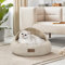 PETNOVO Katzenbett Katzenkissen für Katzen und Kleine Hunde, waschbares Haustierbett für zuhause 61x61x35cm, Helles Khaki