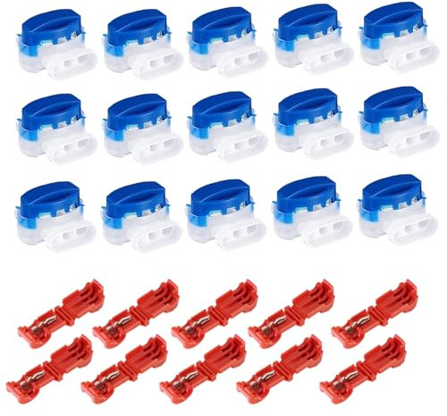 45 Pezzi Connettori Elettrici Impermeabili, Morsetti Elettrici Stagni con Gel con Terminali Connessione per Cavi Elettrici Prolunga per Giardino Esterno Rasaerba Robot Tosaerba