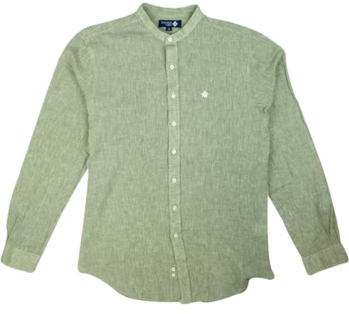 Bavarian Caps Herren Edelweiß Sommerfrische Hemd, Olive, M