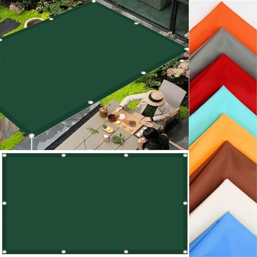 Sonnensegel Wasserdicht Rechtwinklig 4.2 x 4.2 m Wetterschutz Sonnenschutz Markisenstoff Markise Premium PES Polyester Imprägniert für Garten Terrasse Outdoor Camping, Dunkelgrün