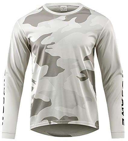 Radtrikot Herren Langarm Tshirt Fahrrad Cross Country Schnell Trocknendes Oberteil Mountainbike Motorrad Sweatshirt Rundhals Softshell Fahrradshirts Tarnung Fahrradtrikot T-Shirt
