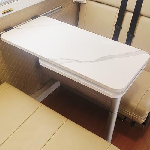 YLLSMGS Wohnmobiltische Klapptisch für Wohnmobile 360 Grad Schwenkbar Abnehmbar Verstellbar Wohnmobilzubehör Truck Wohnwagen(White)