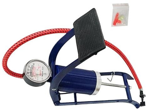 Sirseon Fußluftpumpe, Fahrradstandpumpe - Basketballpumpe mit Manometer | Tragbare Luftpumpe, Reifenpumpe für Auto, Fahrrad, Motorrad, Ball und andere aufblasbare Gegenstände