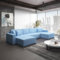 Fun Möbel Wohnlandschaft Schlafsofa Sofa Conor Premium (Kunstleder Azurblau)