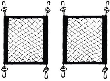 Storage Nets for Campervans, Cargo Nylon Net, 2 Storage Nets for Campervan, Cargo Net, Small Motorcycle Cargo Nets,Van Storage Nets Pocket Holder, 30cm x 30cm Bungee Net for Motorcycles