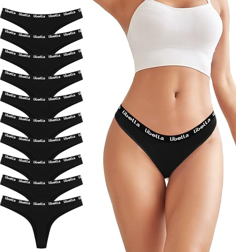 Uizuooy 10er Pack String Tanga Damen Baumwolle Sexy Unterwäsche für Frau Sexy Slip for Women Sportbund Thongs Soft Dessous Thong Mehrpack