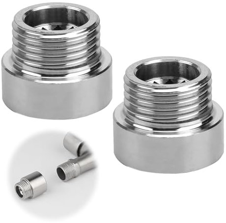 2 Stück Hahnverlängerung 1/2 Zoll x 10 mm,Gewindeverlängerung Duschkopf Verlängerung für Hahnverlängerung Fitting,Messing Wasserhahn Anschluss Verlängerung,Hahn-Verlängerung Eckventil 1/2 Zoll