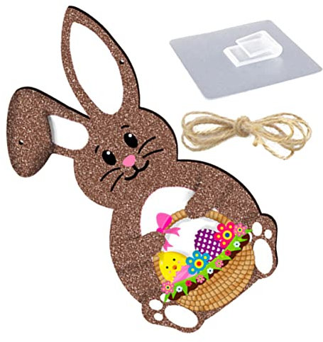 IMIKEYA Hängendes Holzschild Osterhase Dekorationen Tür Veranda Osterparty