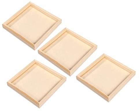 RORPOIR 5sets Tray Puzzle Storage Jigsaw Puzzle Boards Portable Puzzle Mat Jigsaw Puzzles Puzzle Table Puzzle Rack Puzzle Keeper Construction Puzzles Puzzle Supply Wooden Beige 4pcs*5