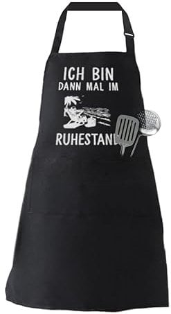 RunFar shop Ruhestand Geschenke für Männer und Frauen Rentner Schürze Baumwolle Leinen Küchenschürze Latzschürze Kochschürze verstellbare Schürze zum Kochen oder Backen
