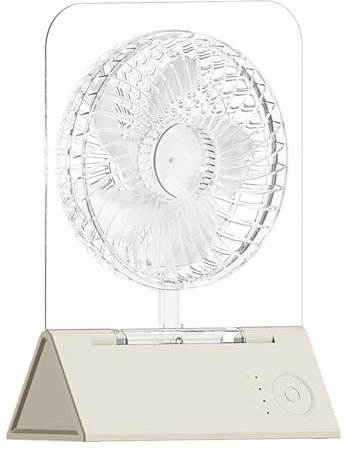 Nuyhgtr Desk Fan, Folding Personal Desktop Fan, Rechargeable Portable Cooling Fans, Four Adjustable Wind Speeds with Compact Design for Bedroom, Living Room, Kitchen, Beige and Light Green