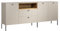 trendteam smart living - Sao Paulo - Sideboard - Kashmir (Beige)/Evoke Eiche - Kommode mit Soft-Close Funktion - (BxHxT) 197 x 85 x 42 cm - Schwarze Metallgriffe und -Füße