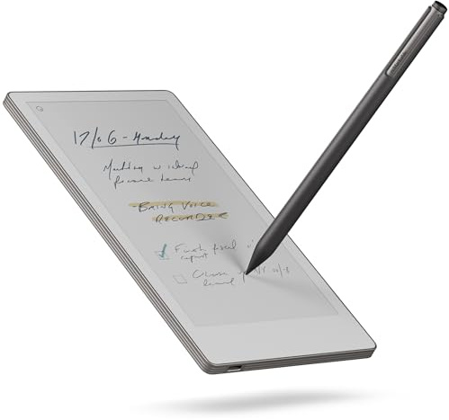 reMarkable Essentials-paket Paper Pro Move | E-bläck Surfplatta - 7,3 Färgskärm + Marker Plus Penna med Integrerat Suddgummi | Ultraportabel 18,5 cm papperstablett med färgdisplay och lä, e-bläck digital anteckningsbok för produktivitet när du är