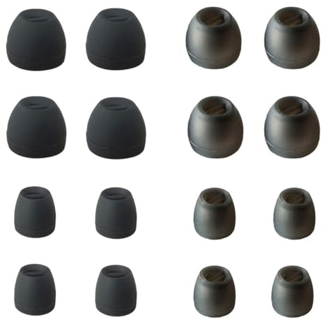8 Pairs XS/S Extra Small Ear Tips - Fit for Small Ears, Universal Replacement Tips for Most in-Ear Earbuds, Black