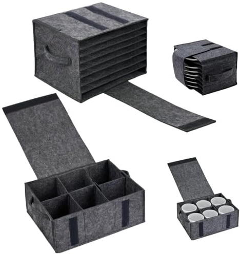 2 Pièces Support D'Assiette de Caravane et Porte Tasse en Feutre | pour Camping Car Pouvant Accueillir 8 Assiettes et 6 Tasses, Porte-Assiettes et Porte-Tasses en Feutre pour Camping-Car
