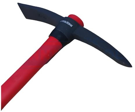 Dunnet Tools Stainless Steel Pick Axe Mortar with Fibre Glass Handle | Comfortable Rubber Grip, For Masonry Work, Heavy Duty 380mm Construction Equipment