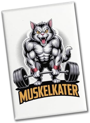 speecheese Souvenir Magnet Muskulöse Katze Muskelkater lustiger mit Spruch