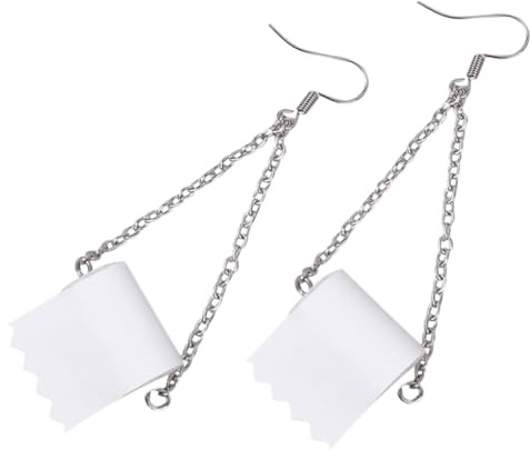 Didiseaon Toilet Roll Paper Drop Earrings 4pcs Alloy Jewelry for Women Fashion Creative Casual Wear