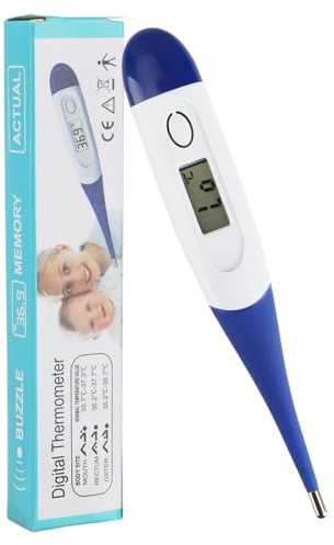 Digitales Fieberthermometer Haustier mit Flexibler Spitze Schnelle 20 Sekunden Messung für Hunde Katzen Pferde Thermometer Fieber Rektal 32-42°C Wasserdicht Einfach zu Reinigen
