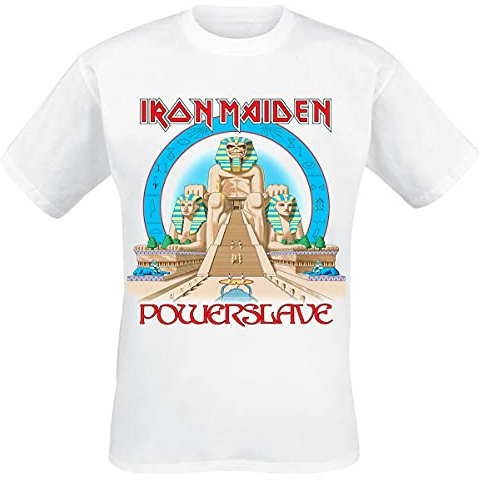 Iron Maiden Powerslave World Slavery Tour 1984-1985 Männer T-Shirt weiß