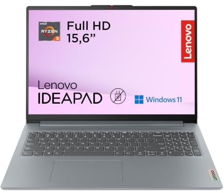 Lenovo IdeaPad Slim 3 Notebook 15 FHD (1920x1080) AMD Ryzen 5, 16GB RAM LPDDR5, 512GB SSD, WiFi 6, Windows 11 Home, Laptop per Lavoro, Studio e Uso Quotidiano - Caricatore non incluso