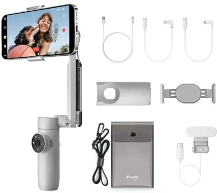 Insta360 Flow Creator Kit (Stone Grey) – Foldable AI Tracking Smartphone Gimbal, 3-Axis Stabilisation, Built-In Selfie Stick & Tripod, Deep Track 3.0