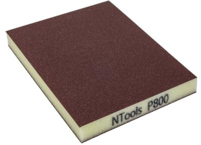 Ntools GSD - Kit de 20 éponges de ponçage Grain 800 | Éponges abrasives pour Bois, Plastiques, métaux, Vernis, apprêts et Autres Surfaces | Utilisables à Sec et à l'eau | Grain 800 | 20 pièces