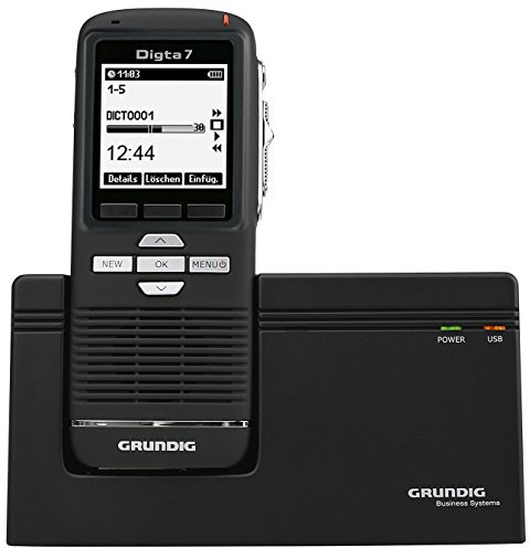 Grundig Digta 7 digitales Diktiergerät im Premium Set , Handgerät mit Dockingstation, Diktiersoftware und Zubehör