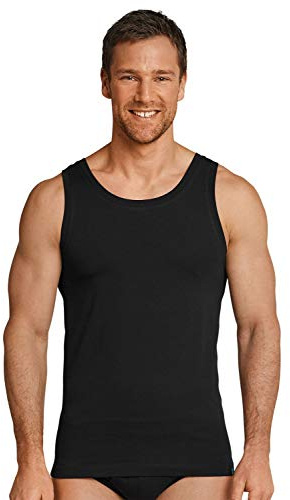 Schiesser Herren Unterhemd Long Life Cotton S M L XL XXL Schwarz Weiss Top Shirt Ärmellos Baumwolle Basic, Größe:7 (XL), Farbe:Schwarz (000)