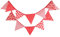 G2PLUS Rot Stoff Wimpelkette, Doppelseitig Stoff Wimpel Girlande, 3.3M Wimpelkette Stoffgirlande mit 12stk Girlande Wimpeln für Kinderzimmer Drinnen & Draußen Party