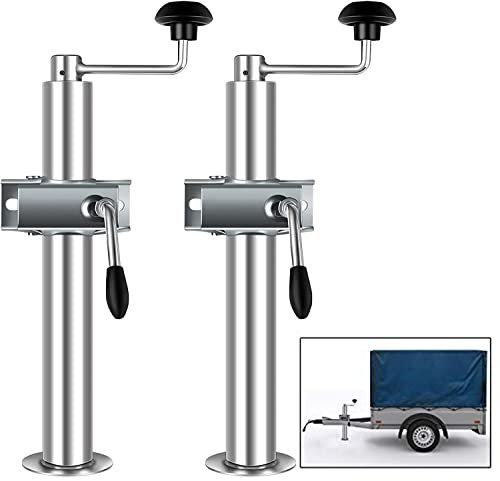 Forever Speed Stützen für Anhänger Abstellstützen incl 2X Halterung und Klemmhalter für PKW Anhänger, Anhängerstützen Höhe 480mm-690mm, 2T