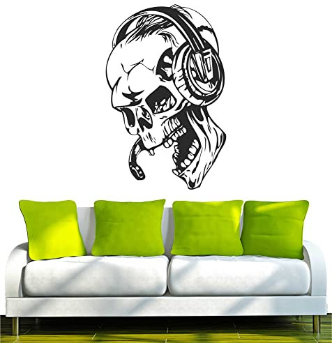 INDIGOS UG - Wandtattoo Wohnzimmer - Wandaufkleber Teufel Musik 120x78 cm schwarz w931 - Aufkleber Kinderzimmer Schlafzimmer Küche Badezimmer Büro Dekoration