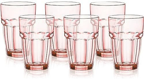 Bormioli Rocco Rock Bar Lounge Long Drink Glasses, Peach, Set of 6 by Bormioli Rocco