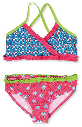 Playshoes Mädchen Zweiteiler Bikini Blumen, UV-Schutz nach Standard 801 und Oeko-Tex Standard 100, Gr. 86 (Herstellergröße: 86/92), Mehrfarbig (original 900)